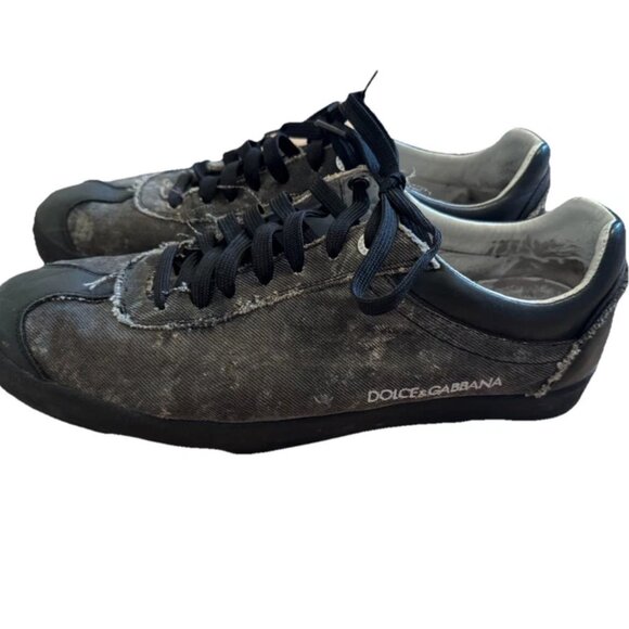 Dolce & Gabbana Men's low Sneakers Cotton Leather US Sz. 9 - Picture 3 of 9